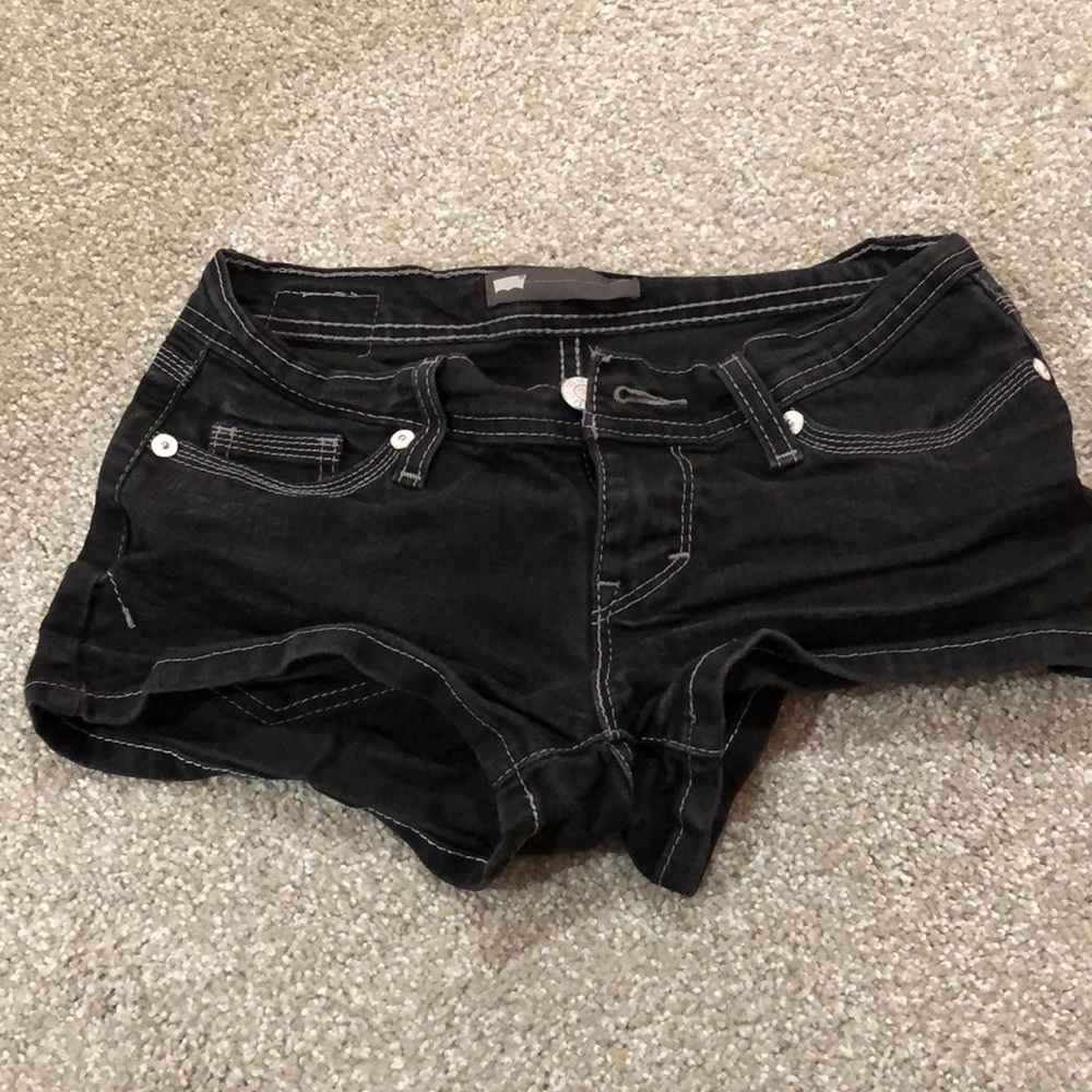 Black jean shorts